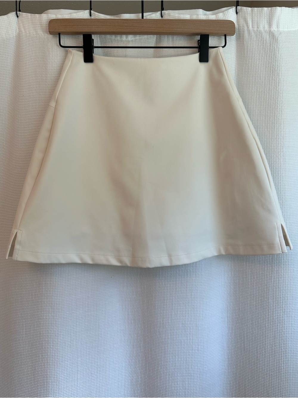 girlfriend collective Cream Mini A-Line Skort, S, NWOT